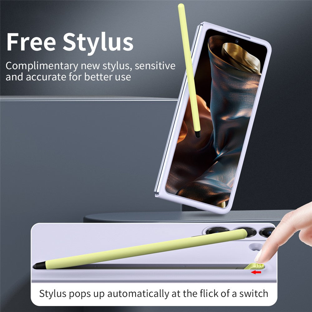 For Samsung Galaxy Z Fold7 5G Case with Stylus Hard PC Phone Back Cover - Purple