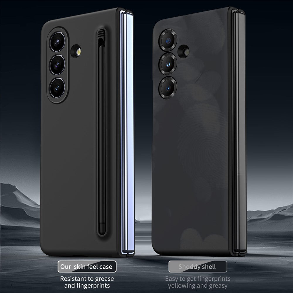 For Samsung Galaxy Z Fold7 5G Case with Stylus Hard PC Phone Back Cover - Black