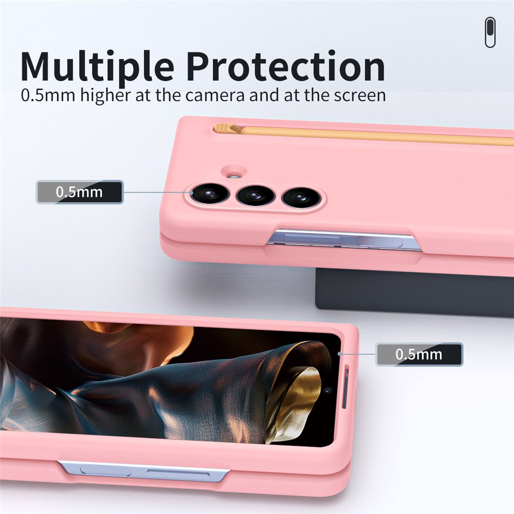 For Samsung Galaxy Z Fold7 5G Case with Stylus Hard PC Phone Back Cover - Pink