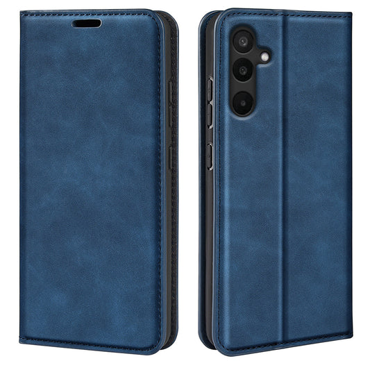 For Samsung Galaxy M16 5G Case Skin Touch Leather Wallet Phone Cover - Blue