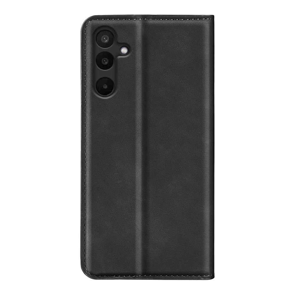 For Samsung Galaxy M16 5G Case Skin Touch Leather Wallet Phone Cover - Black