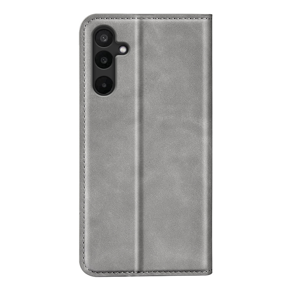 For Samsung Galaxy M16 5G Case Skin Touch Leather Wallet Phone Cover - Grey