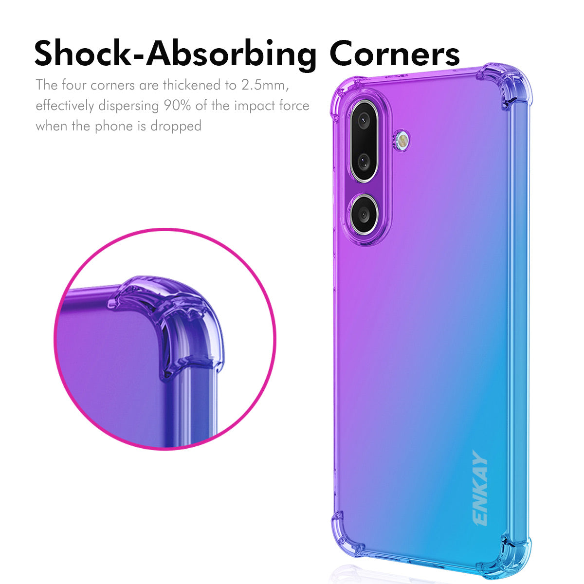 For Samsung Galaxy M56 5G TPU Case ENKAY Thickened Four Corner Drop-proof Phone Back Cover - Purple / Gold