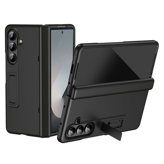 For Samsung Galaxy Z Fold7 5G Case Hard PC Anti-Drop Phone Cover with Kickstand - Black