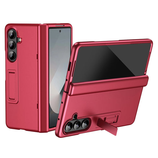 For Samsung Galaxy Z Fold7 5G Case Hard PC Anti-Drop Phone Cover with Kickstand - Red
