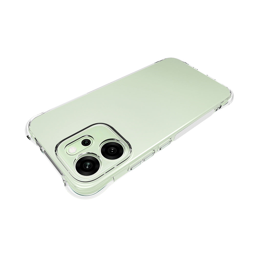 For Oppo Reno14 5G (Global) TPU Case WANLONFENG WL2 Series 2.0mm Phone Cover with 2Pcs Tempered Glass Films - Transparent