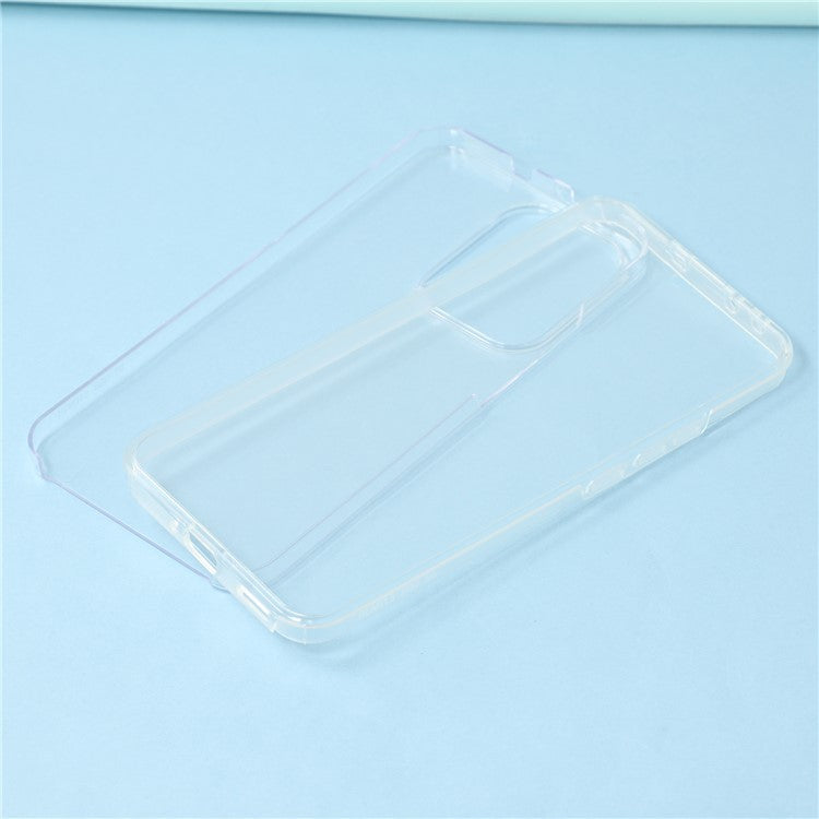 For Oppo Reno13 5G (Global) Case TPU Frame Clear Acrylic Back Phone Cover with PET Film
