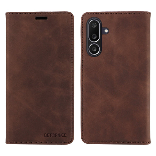 For Samsung Galaxy M56 5G Case BETOPNICE Magnetic Closure RFID Blocking Wallet Stand Leather Phone Cover - Brown