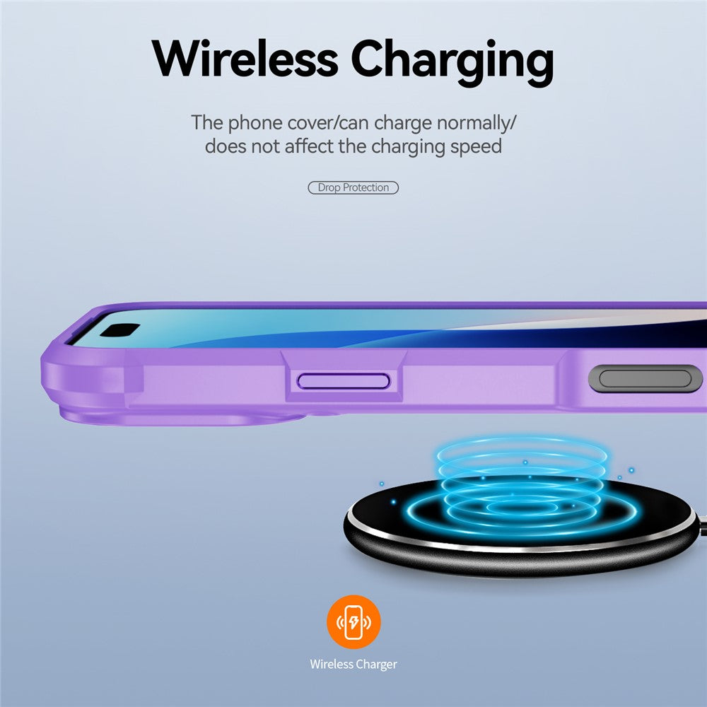 For iPhone 17 Pro Max Case Alloy Lens Frame PC + TPU Anti-Drop Phone Cover - Purple