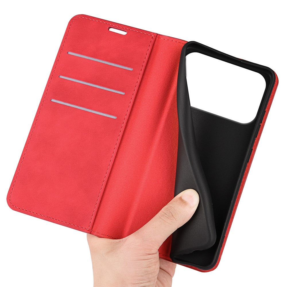 For iPhone 17 Pro Max Case Skin Touch Leather Wallet Phone Cover - Red