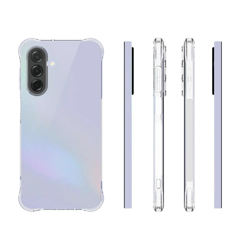 For Samsung Galaxy A17 5G TPU Case WANLONFENG WL2 Series 2.0mm Phone Cover with 2Pcs Tempered Glass Films - Transparent