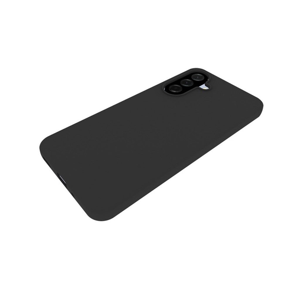 For Samsung Galaxy A17 5G TPU Case WANLONFENG MS Series Matte Back Cover with Tempered Glass (Big Hole Lens) - Black