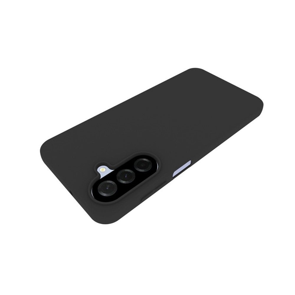 For Samsung Galaxy A17 5G TPU Case WANLONFENG MS Series Matte Back Cover with Tempered Glass (Big Hole Lens) - Black
