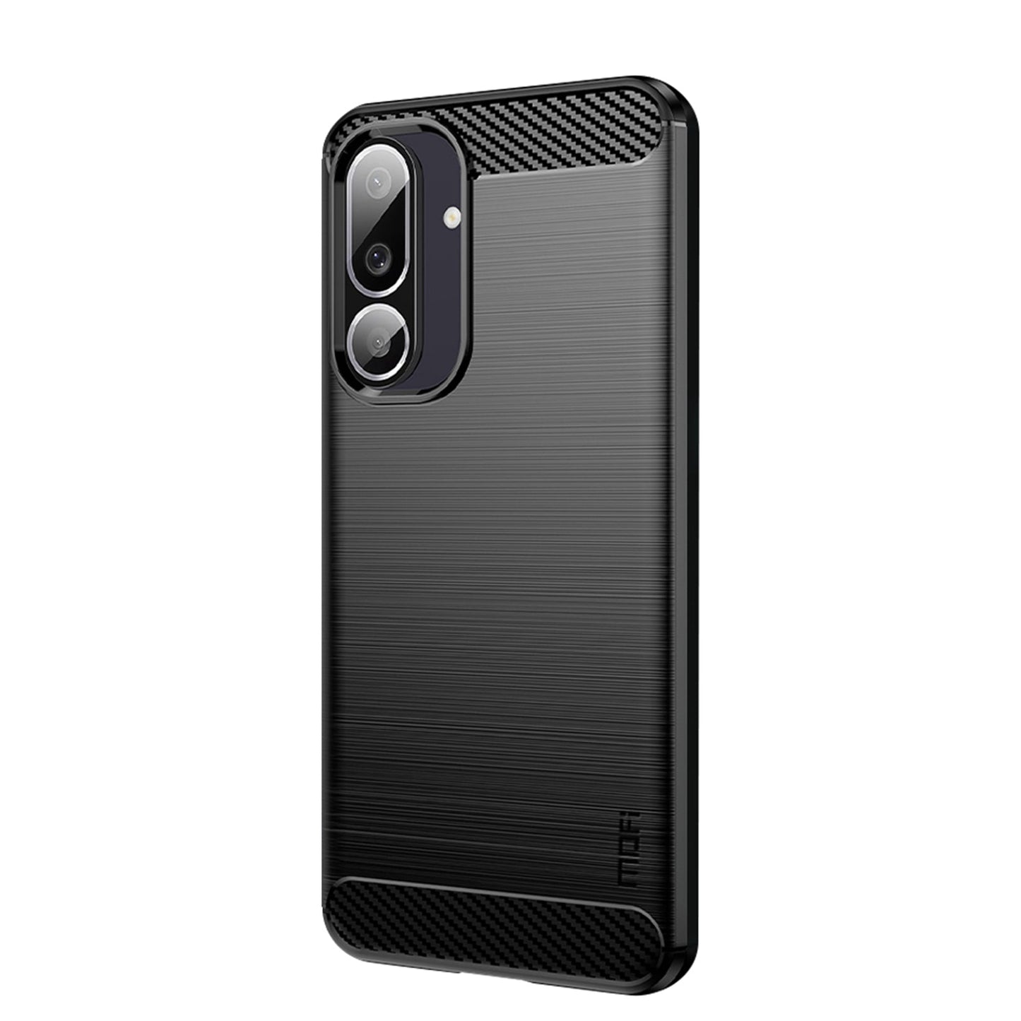 For Samsung Galaxy M56 5G Back Cover MOFI Brushed Texture Carbon Fiber Soft TPU Case - Black