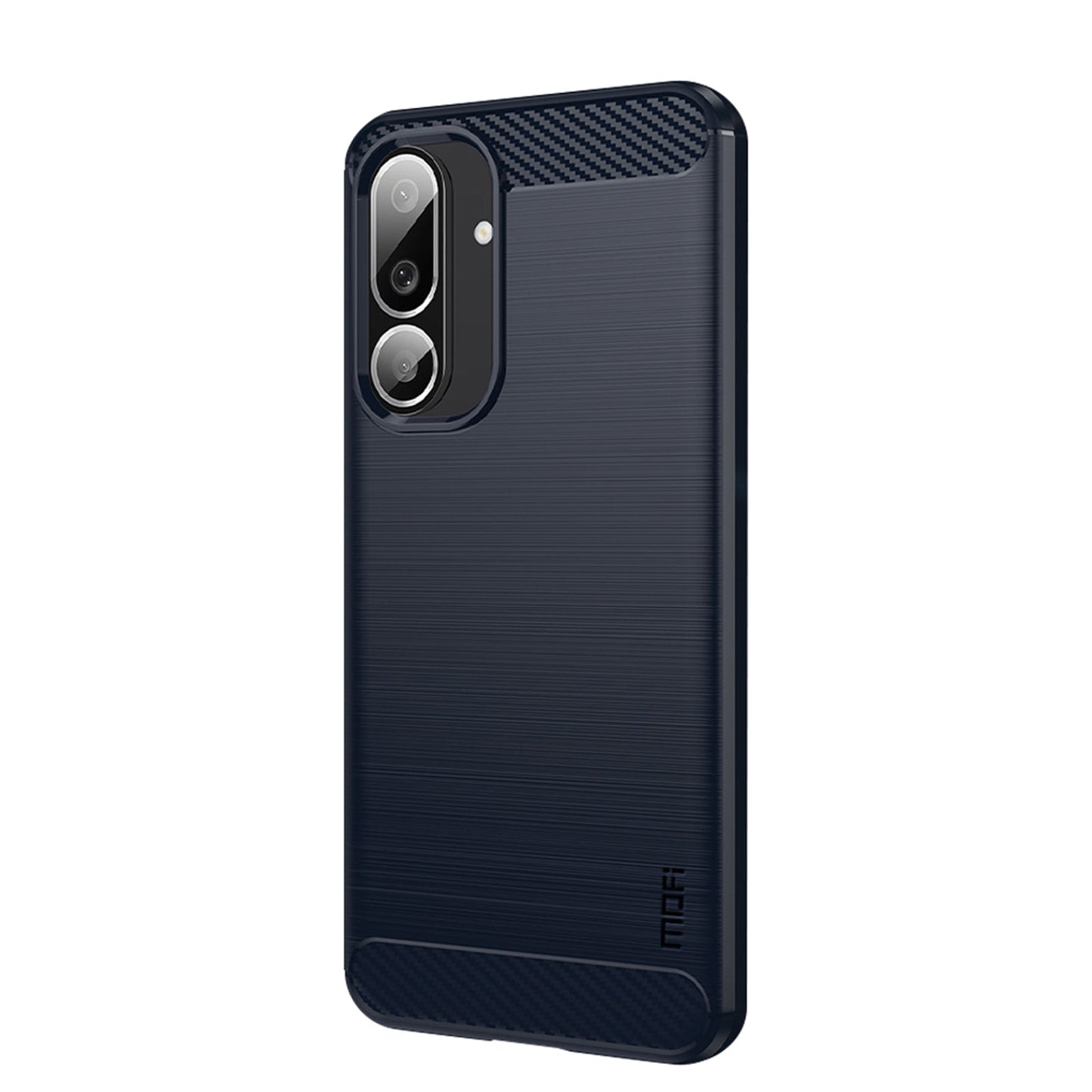For Samsung Galaxy M56 5G Back Cover MOFI Brushed Texture Carbon Fiber Soft TPU Case - Blue