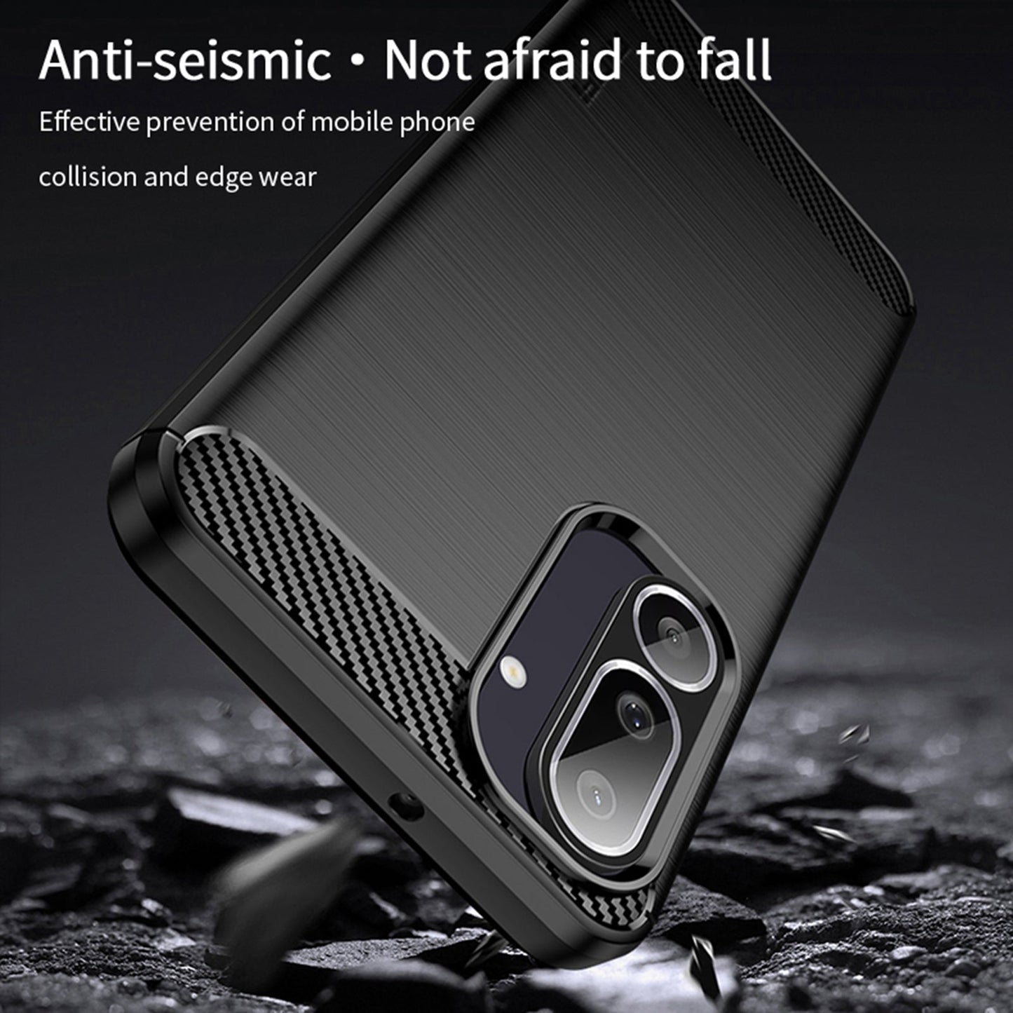 For Samsung Galaxy M56 5G Back Cover MOFI Brushed Texture Carbon Fiber Soft TPU Case - Blue