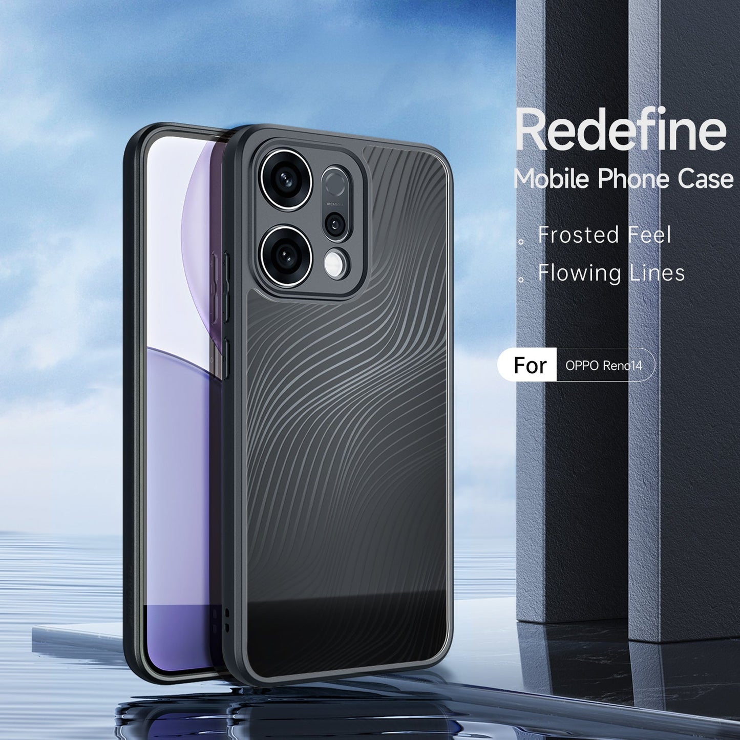 For Oppo Reno14 5G (Global) Case DUX DUCIS Aimo Series TPU+PC Matte Drop-Proof Phone Cover (REACH Certification) - Black