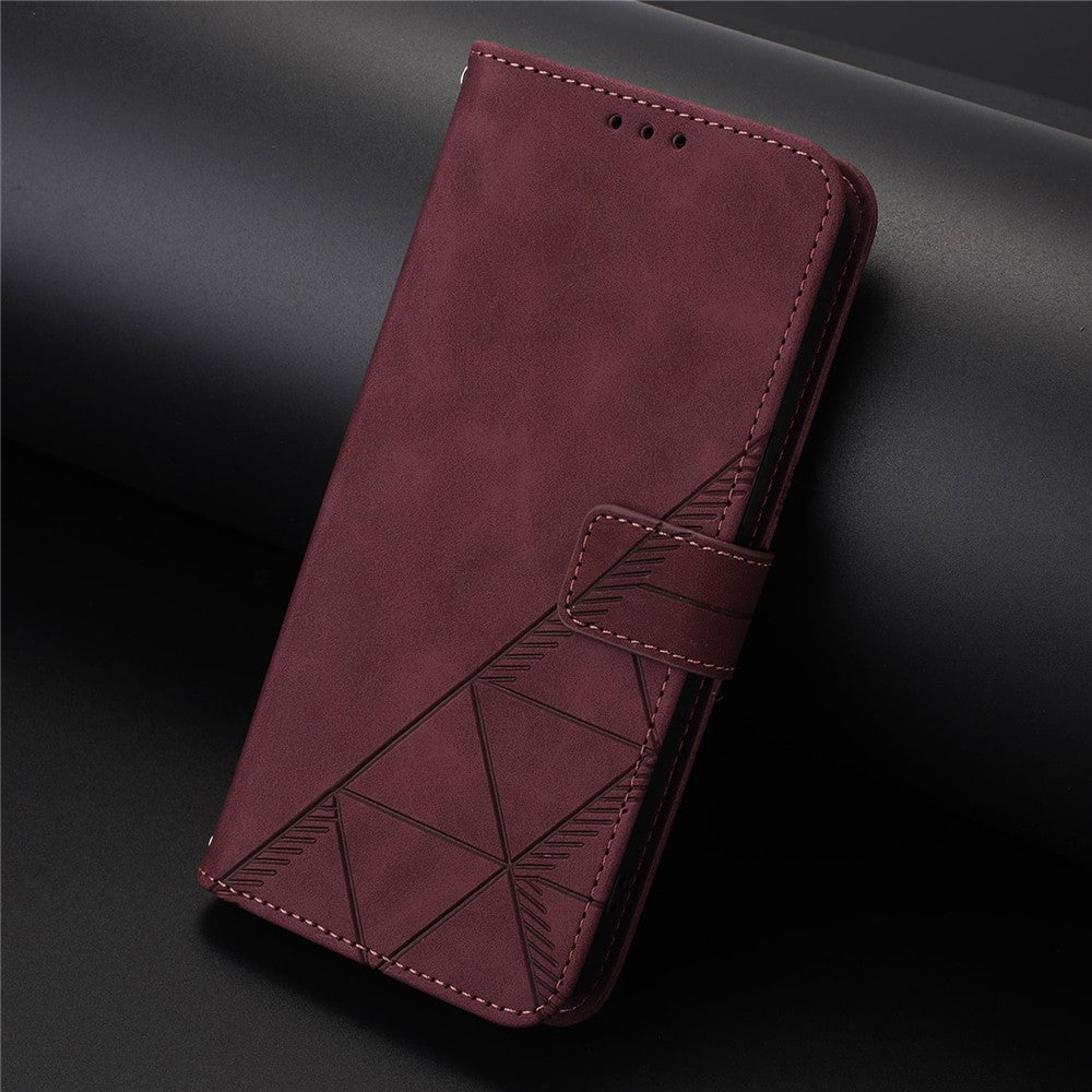 For iPhone 17 Pro Max Leather Case with Hand Strap Wallet Stand Phone Cover - Wine Red