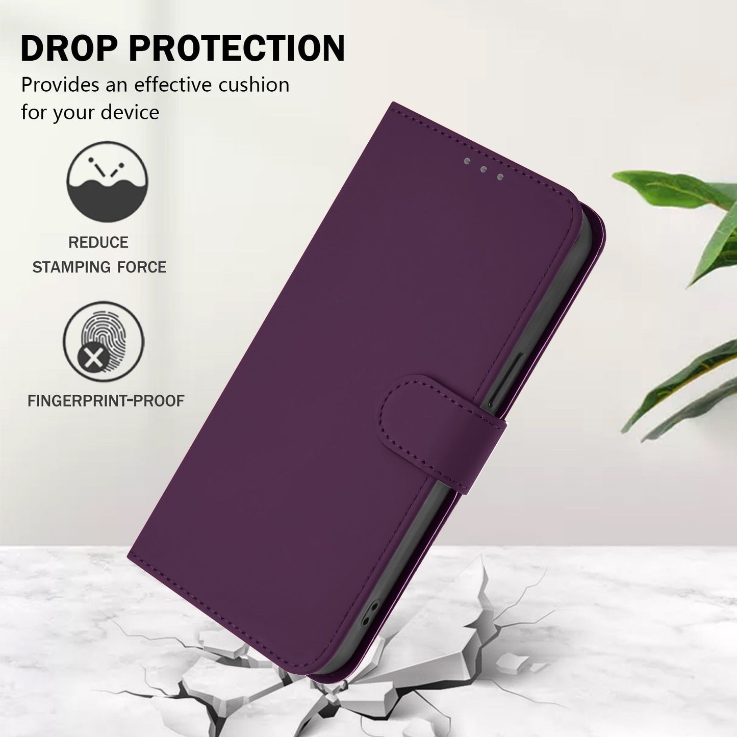 For Samsung Galaxy M16 5G / Galaxy F16 5G Case Solid Color Wallet Leather Phone Cover with Strap - Voilet