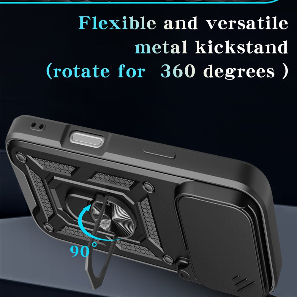 For iPhone 17 Pro Max Case with Slide Camera Lid PC + TPU Kickstand Phone Cover - Green