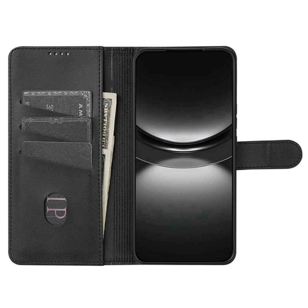 AZNS For Oppo Reno14 5G (Global) Case PU Leather Wallet Phone Cover - Black