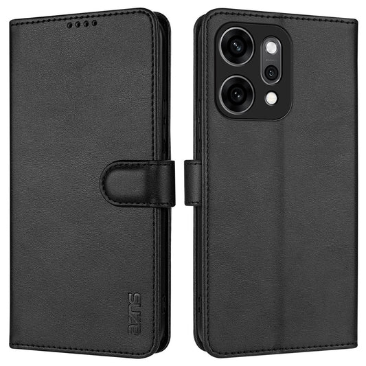AZNS For Oppo Reno14 Pro 5G (Global) Case PU Leather Wallet Phone Cover - Black