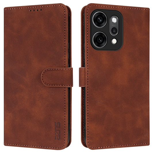 AZNS For Oppo Reno14 Pro 5G (Global) Case PU Leather Wallet Phone Cover - Brown