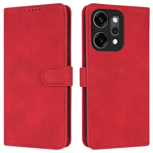 AZNS For Oppo Reno14 Pro 5G (Global) Case PU Leather Wallet Phone Cover - Red