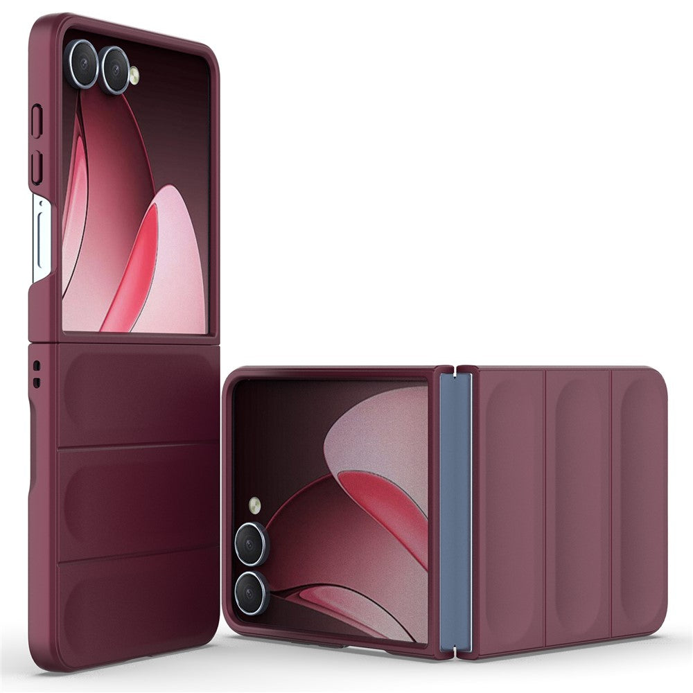 For Samsung Galaxy Z Flip7 5G Case Anti-Drop Soft TPU Rugged Phone Back Cover - Wine Red