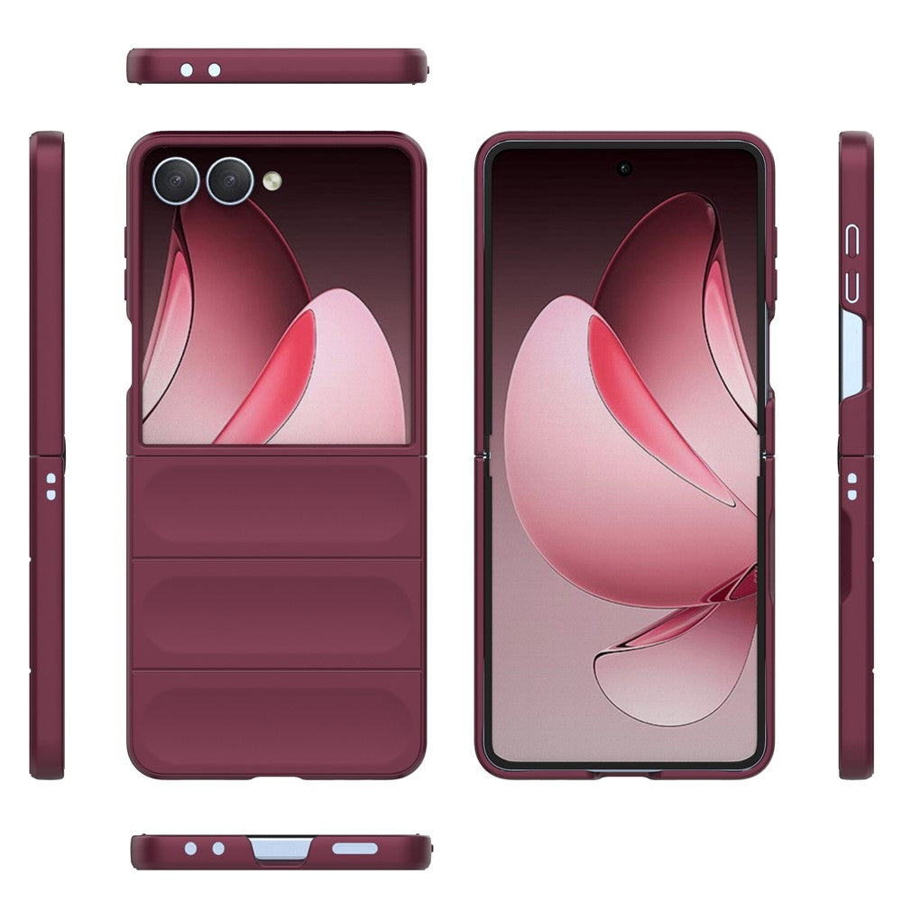 For Samsung Galaxy Z Flip7 5G Case Anti-Drop Soft TPU Rugged Phone Back Cover - Wine Red