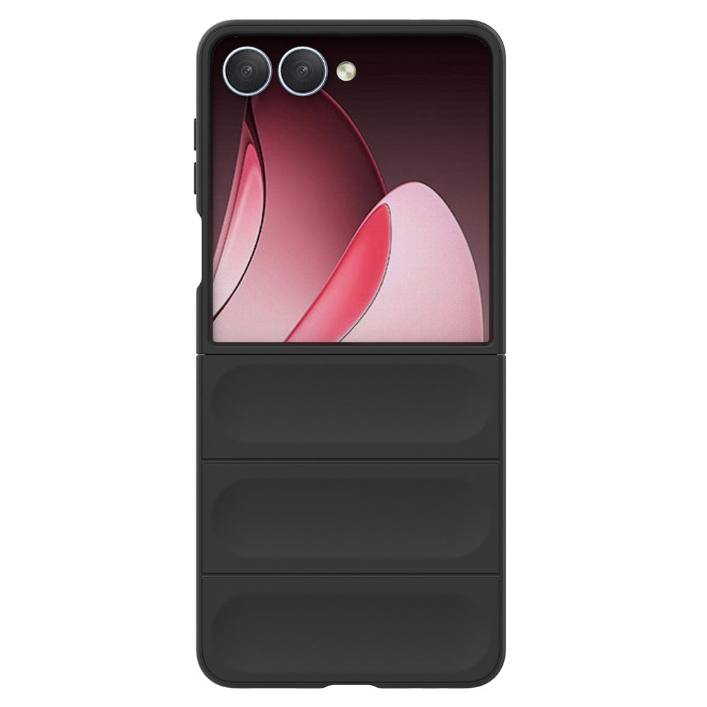 For Samsung Galaxy Z Flip7 5G Case Anti-Drop Soft TPU Rugged Phone Back Cover - Black