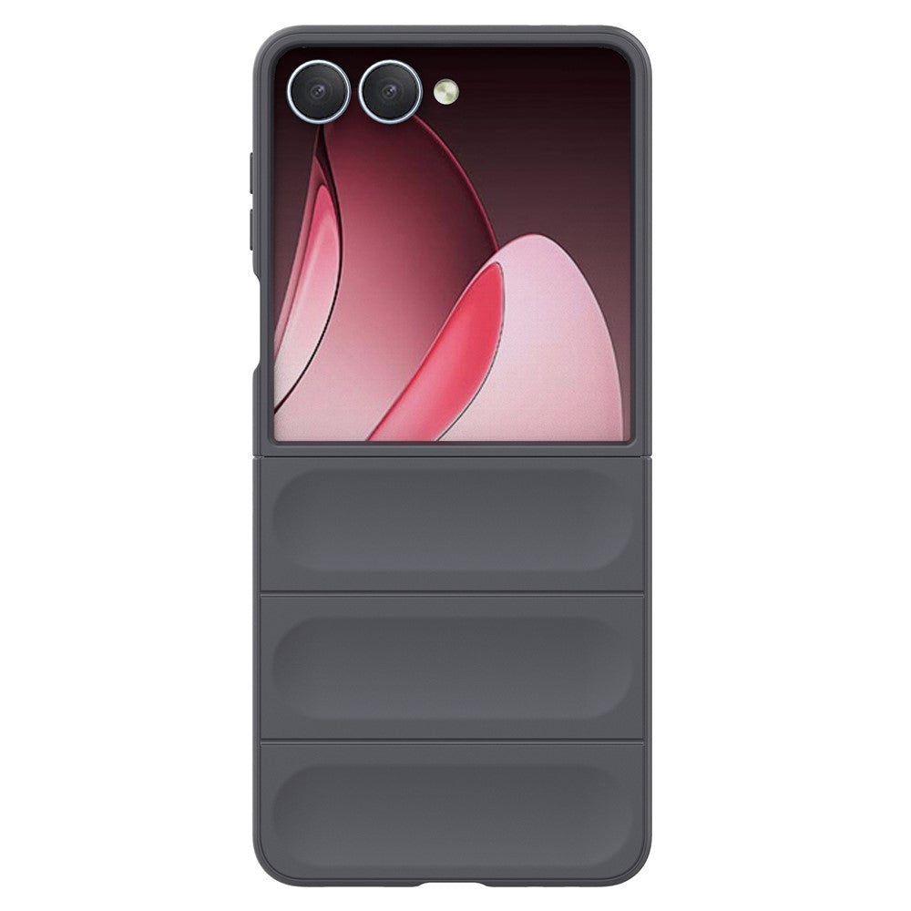 For Samsung Galaxy Z Flip7 5G Case Anti-Drop Soft TPU Rugged Phone Back Cover - Dark Grey