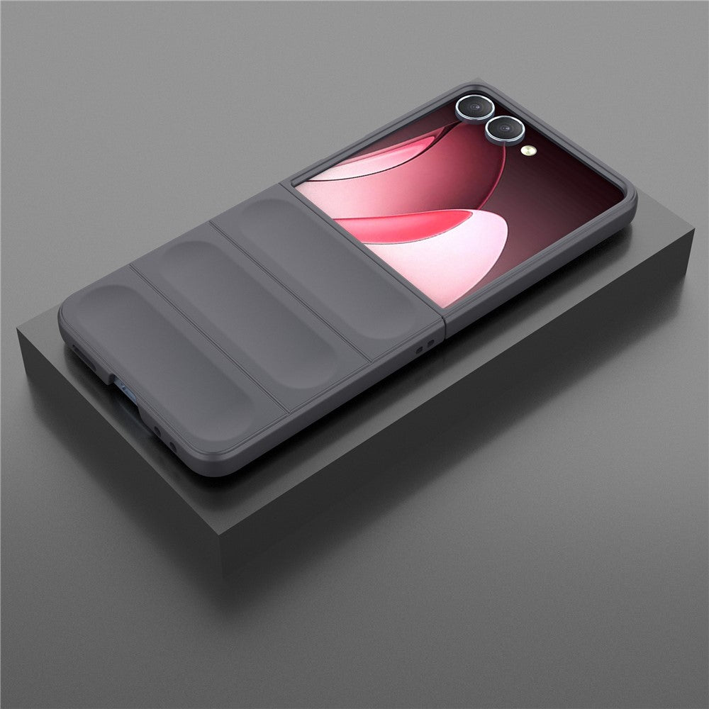 For Samsung Galaxy Z Flip7 5G Case Anti-Drop Soft TPU Rugged Phone Back Cover - Dark Grey