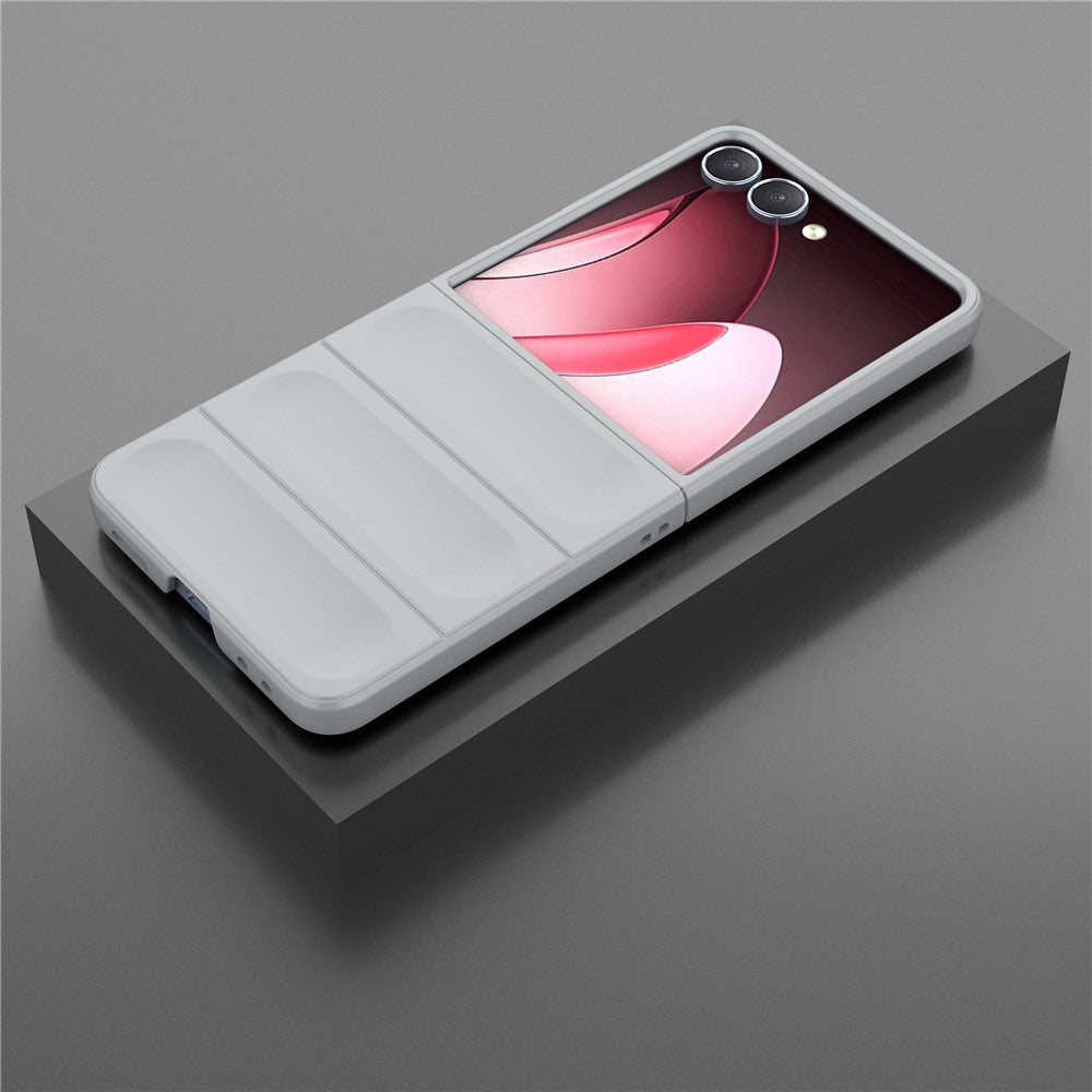 For Samsung Galaxy Z Flip7 5G Case Anti-Drop Soft TPU Rugged Phone Back Cover - Light Grey