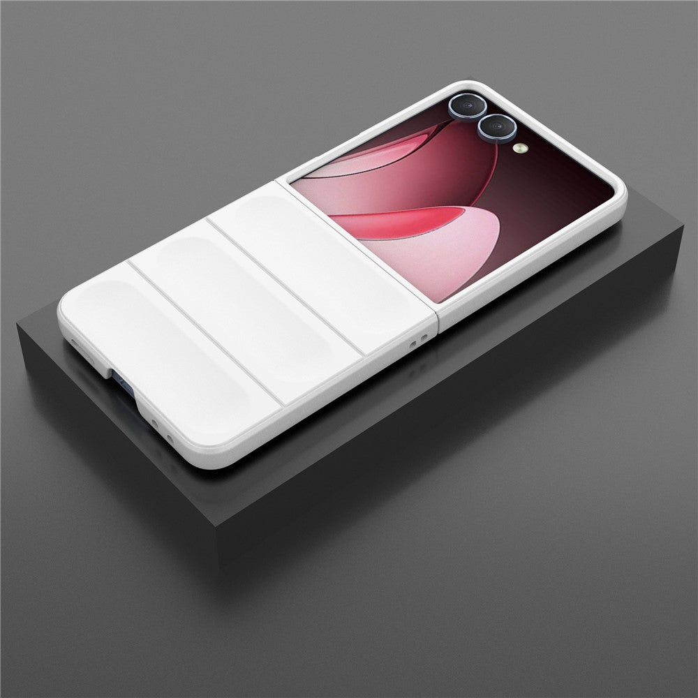 For Samsung Galaxy Z Flip7 5G Case Anti-Drop Soft TPU Rugged Phone Back Cover - White