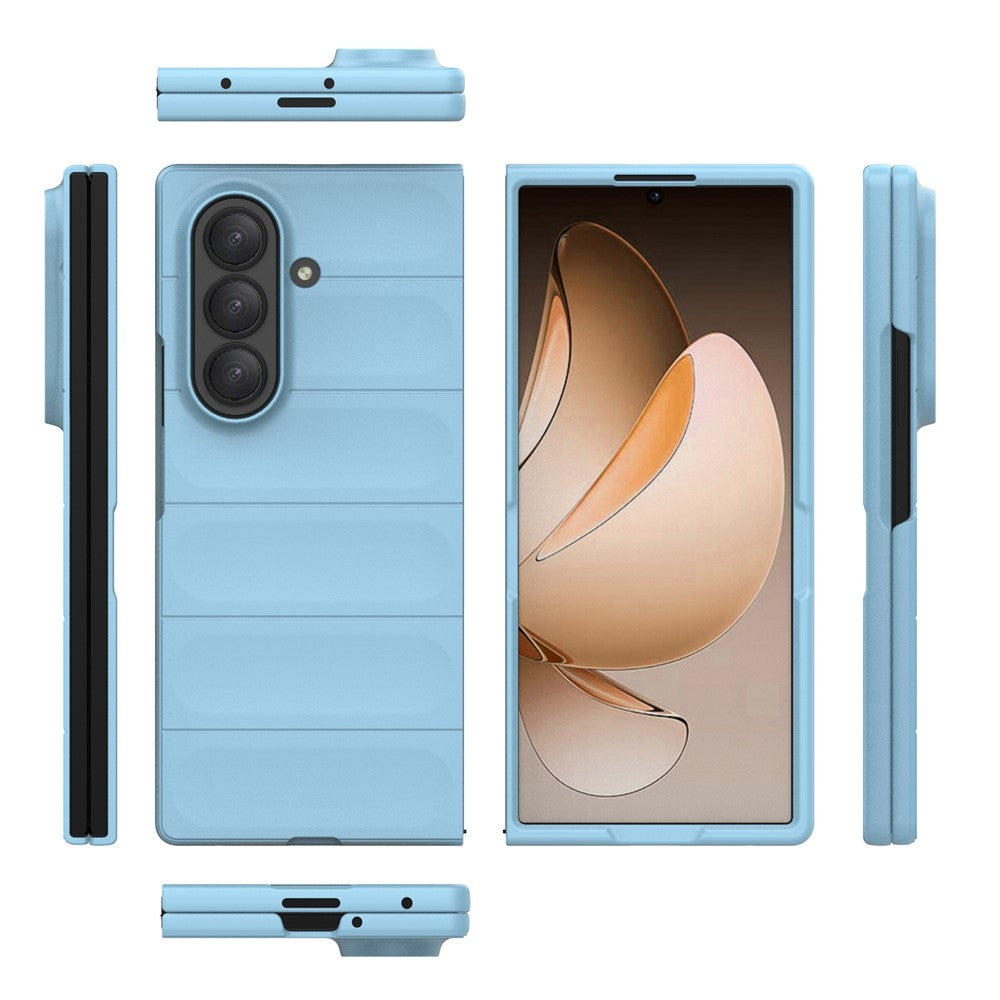 For Samsung Galaxy Z Fold7 5G Case Anti-Drop Soft TPU Rugged Phone Back Cover - Baby Blue