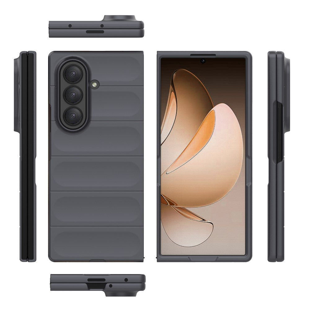 For Samsung Galaxy Z Fold7 5G Case Anti-Drop Soft TPU Rugged Phone Back Cover - Dark Grey