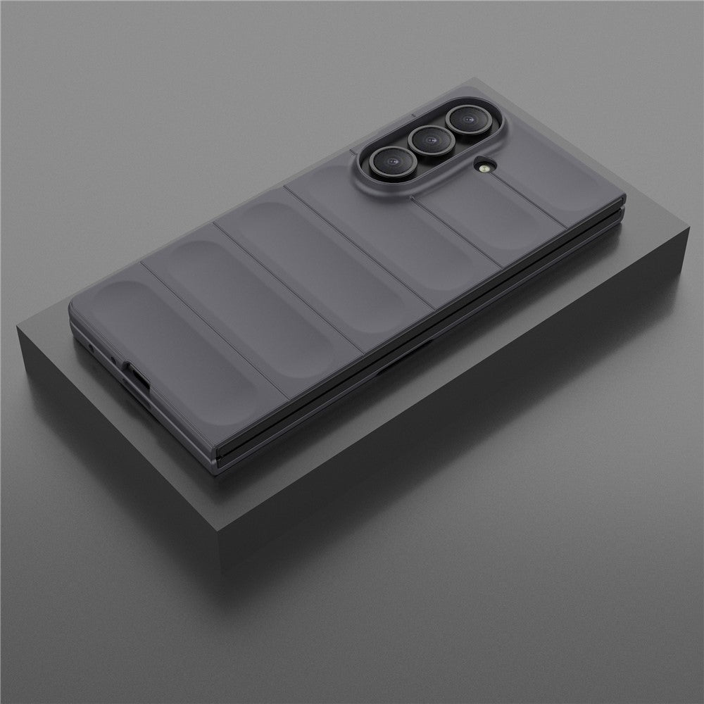 For Samsung Galaxy Z Fold7 5G Case Anti-Drop Soft TPU Rugged Phone Back Cover - Dark Grey