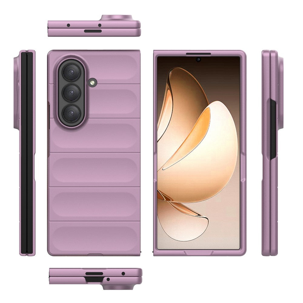 For Samsung Galaxy Z Fold7 5G Case Anti-Drop Soft TPU Rugged Phone Back Cover - Light Purple