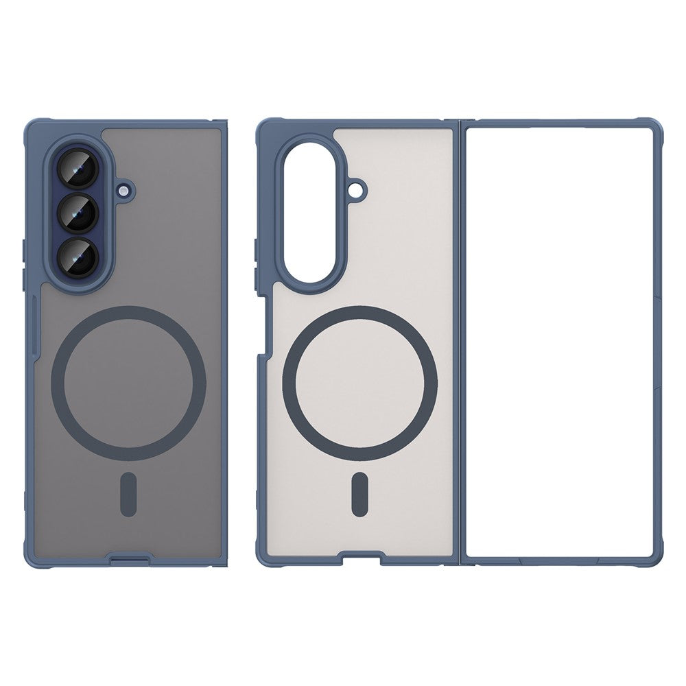 For Samsung Galaxy Z Fold7 5G Case Compatible with MagSafe Anti Drop PC + TPU Phone Cover - Blue