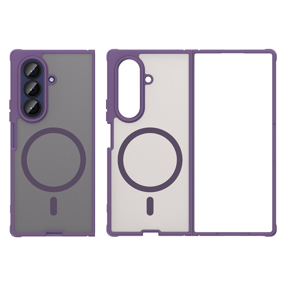 For Samsung Galaxy Z Fold7 5G Case Compatible with MagSafe Anti Drop PC + TPU Phone Cover - Purple