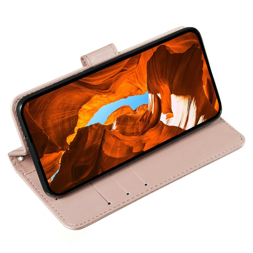 For iPhone 17 Pro Max Case PU Leather Flip Phone Cover Wallet Card Slot Holder - Rose Gold