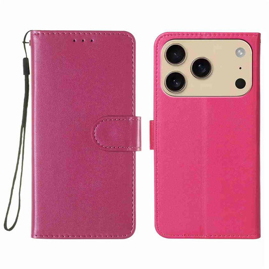 For iPhone 17 Pro Max Case PU Leather Flip Phone Cover Wallet Card Slot Holder - Rose