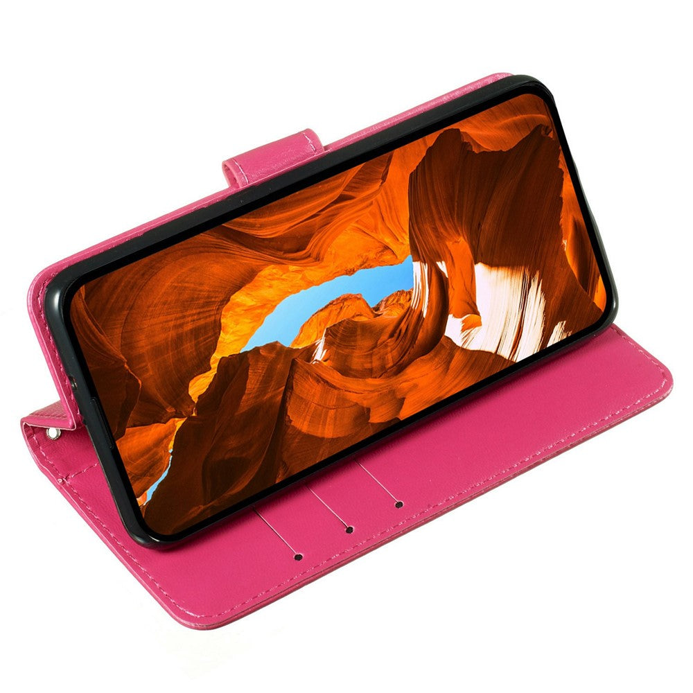 For iPhone 17 Pro Max Case PU Leather Flip Phone Cover Wallet Card Slot Holder - Rose