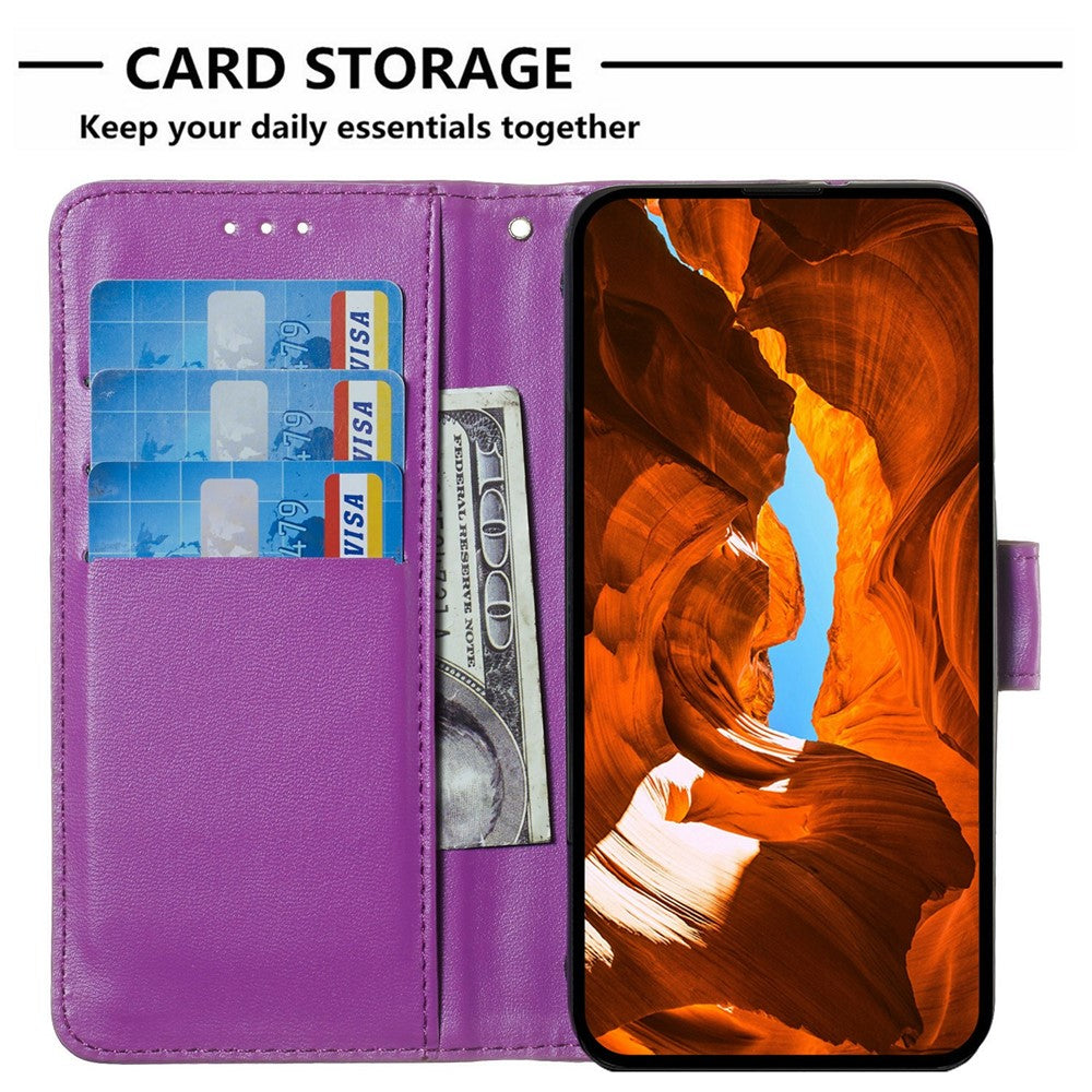 For iPhone 17 Pro Max Case PU Leather Flip Phone Cover Wallet Card Slot Holder - Purple