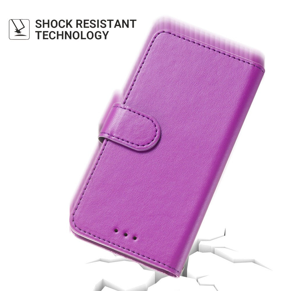 For iPhone 17 Pro Max Case PU Leather Flip Phone Cover Wallet Card Slot Holder - Purple