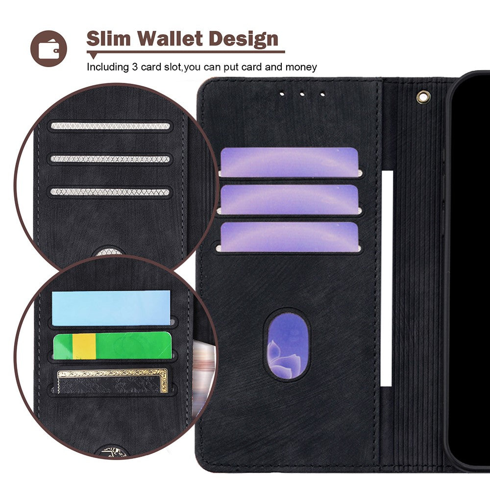 For Samsung Galaxy F06 5G Case RFID Blocking Color Splicing PU Leather Wallet Phone Cover - Black