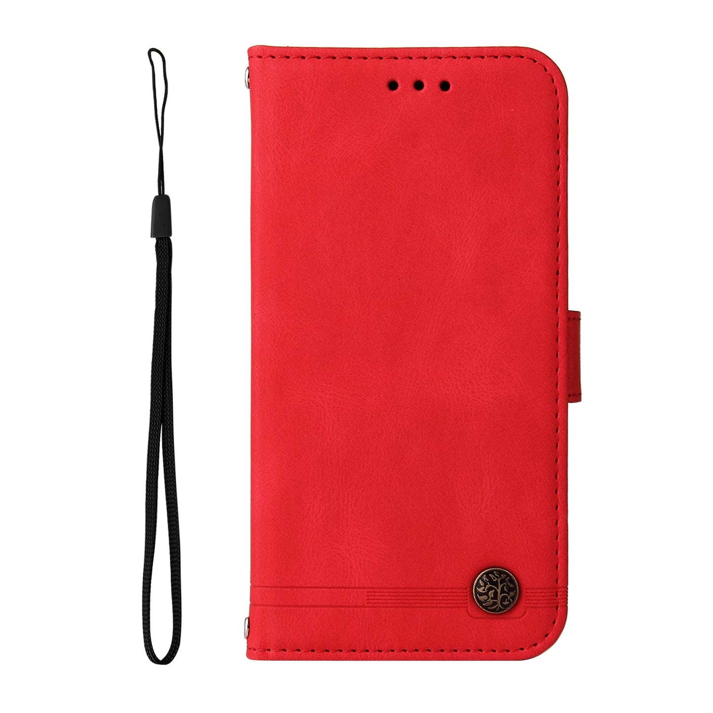 For Samsung Galaxy M56 5G Leather Wallet Cases Skin Touch Phone Cover Stand with Strap - Red