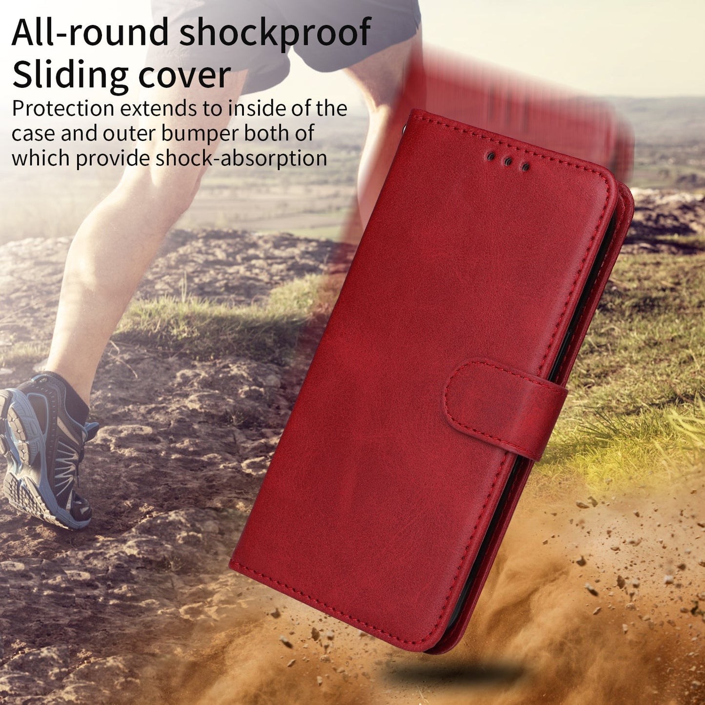 For Samsung Galaxy M56 5G Case Wallet PU Leather Folio Flip Phone Cover - Red
