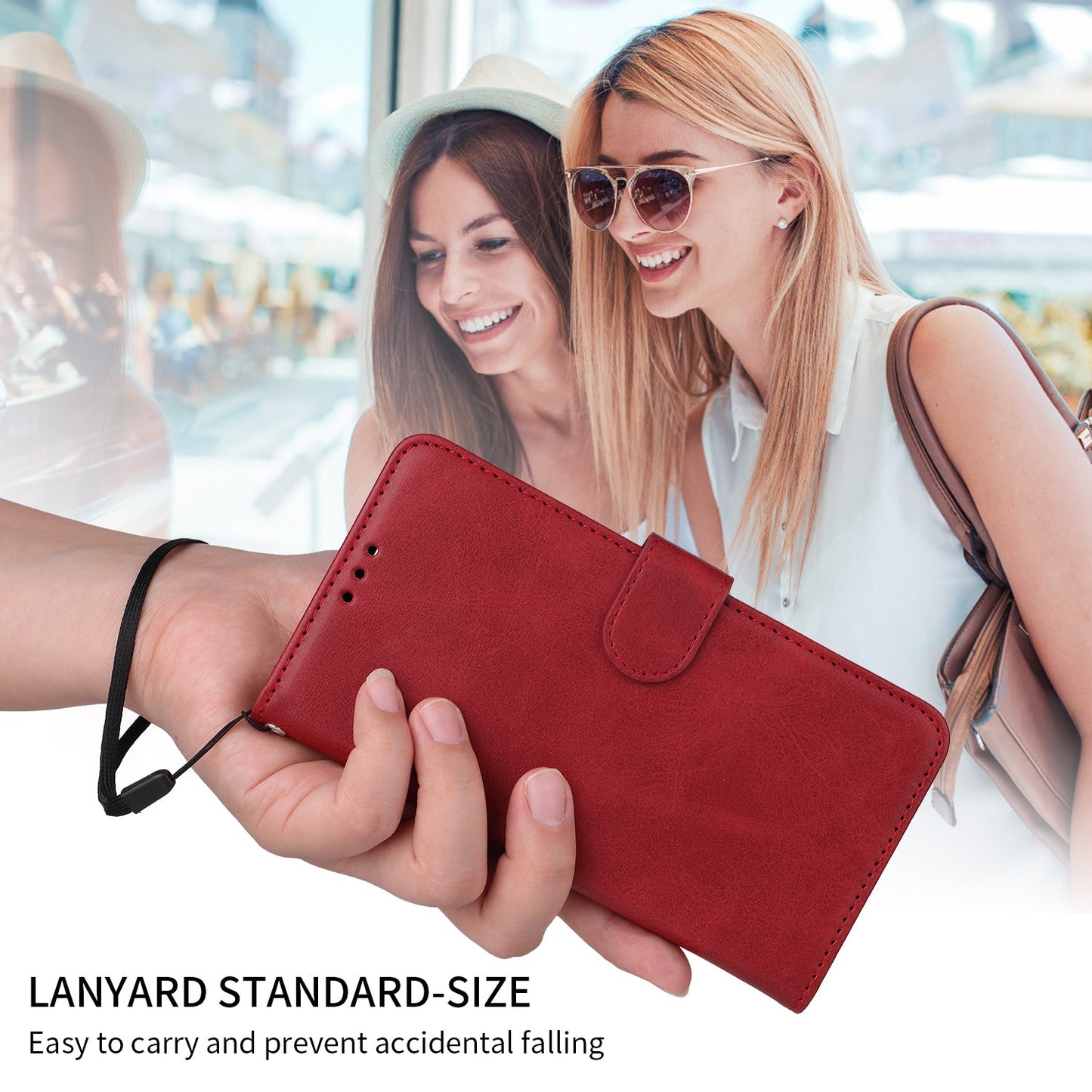 For Samsung Galaxy M56 5G Case Wallet PU Leather Folio Flip Phone Cover - Red